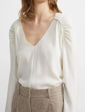 Theory Ruched Silk Blouse